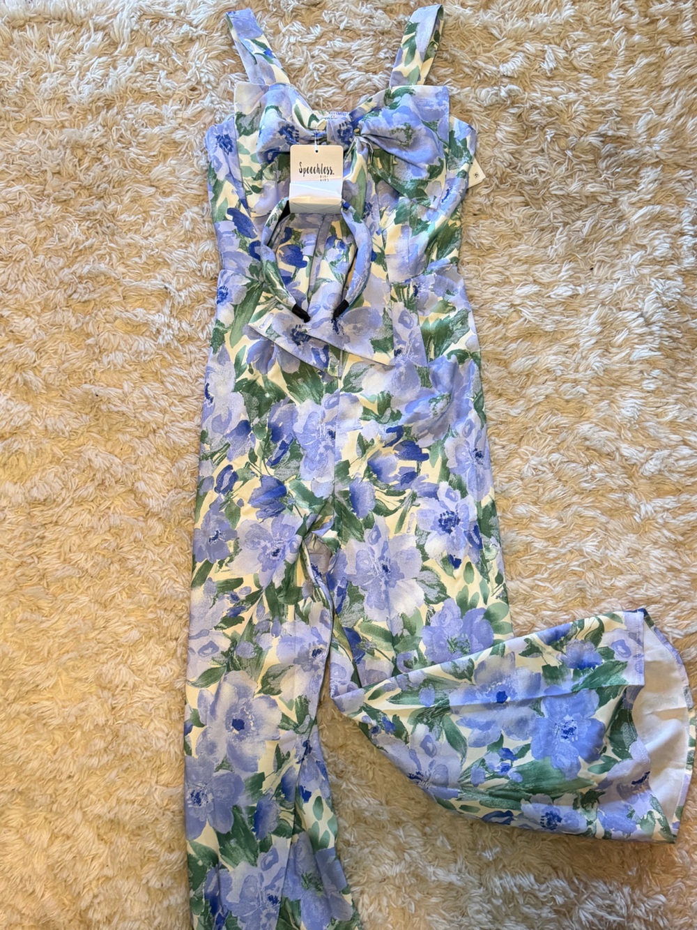 Speechless Lavender & Green Floral Jumpsuit